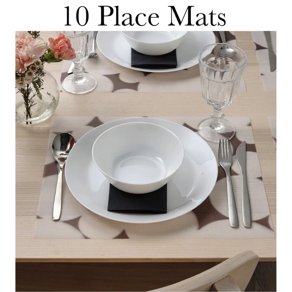 10 VÅRKLYNNE Place mats, patterned black/white, 14 ¼x11 ½